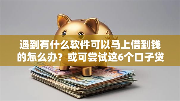 遇到有什么软件可以马上借到钱的怎么办？或可尝试这6个口子贷款