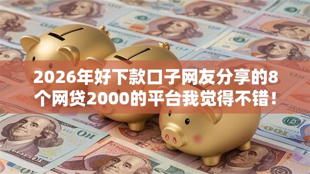 2026年好下款口子网友分享的8个网贷2000的平台我觉得不错！