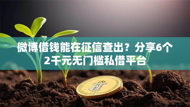 微博借钱能在征信查出？分享6个2千元无门槛私借平台