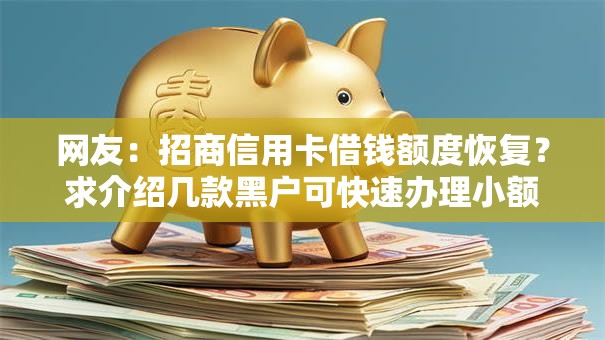 网友：招商信用卡借钱额度恢复？求介绍几款黑户可快速办理小额贷款业务的软件