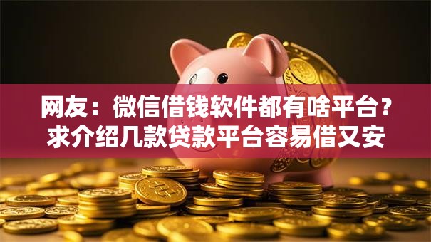 网友：微信借钱软件都有啥平台？求介绍几款贷款平台容易借又安全