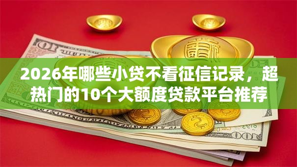 2026年哪些小贷不看征信记录，超热门的10个大额度贷款平台推荐