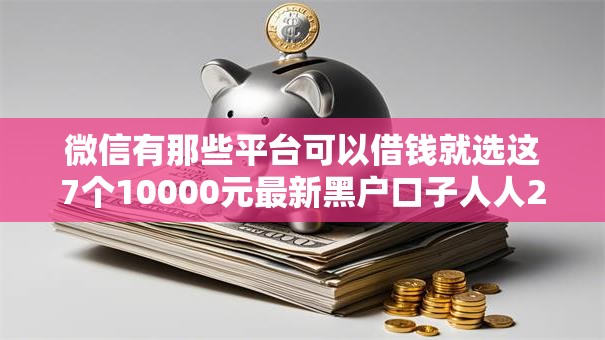 微信有那些平台可以借钱就选这7个10000元最新黑户口子人人2500-3000
