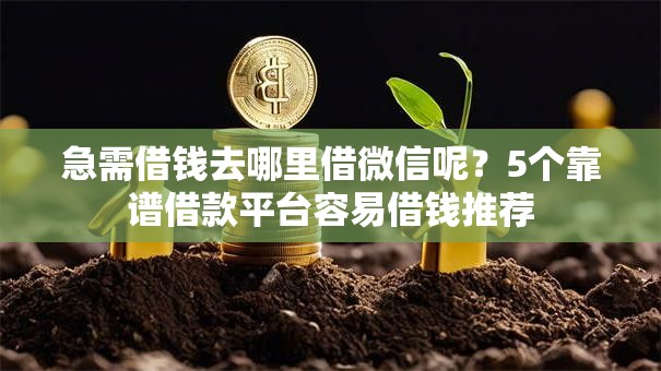 急需借钱去哪里借微信呢？5个靠谱借款平台容易借钱推荐