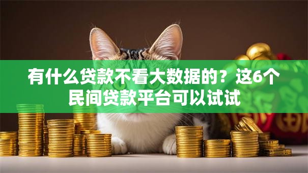 有什么贷款不看大数据的？这6个民间贷款平台可以试试