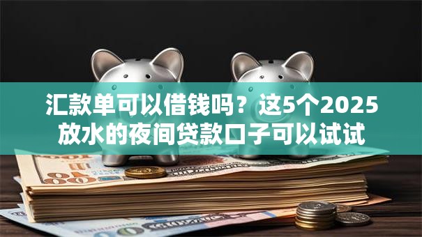 汇款单可以借钱吗？这5个2025放水的夜间贷款口子可以试试