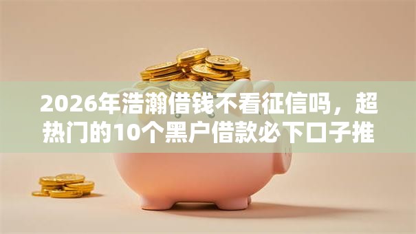 2026年浩瀚借钱不看征信吗，超热门的10个黑户借款必下口子推荐