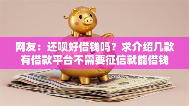 网友:还呗好借钱吗?求介绍几款有借款平台不需要征信就能借钱的 网友:还呗好借钱吗?求介绍几款有借款平台不需要征信就能借钱的