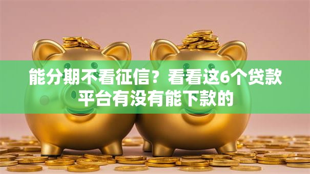 能分期不看征信？看看这6个贷款平台有没有能下款的