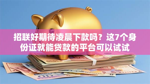 招联好期待凌晨下款吗？这7个身份证就能贷款的平台可以试试