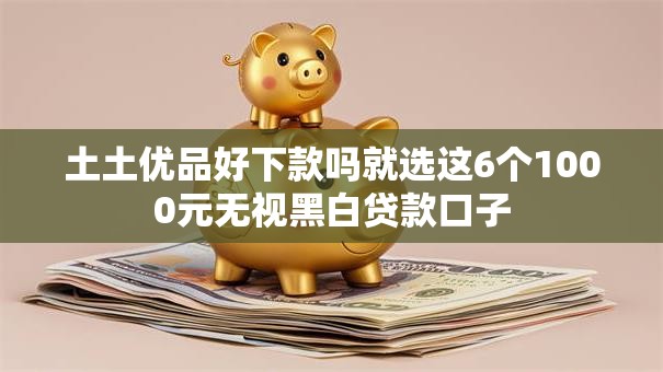 土土优品好下款吗就选这6个1000元无视黑白贷款口子
