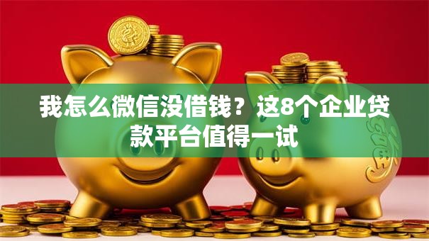 我怎么微信没借钱？这8个企业贷款平台值得一试
