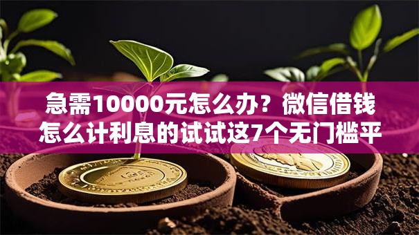 急需10000元怎么办？微信借钱怎么计利息的试试这7个无门槛平台