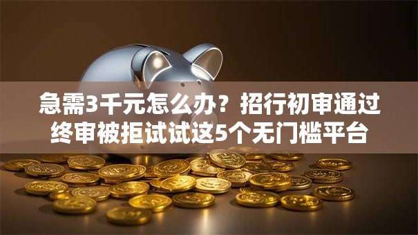 急需3千元怎么办？招行初审通过终审被拒试试这5个无门槛平台
