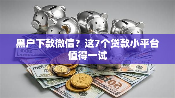 黑户下款微信？这7个贷款小平台值得一试