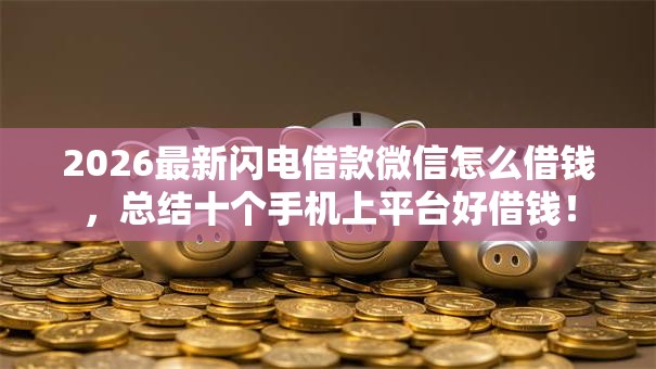 2026最新闪电借款微信怎么借钱，总结十个手机上平台好借钱！