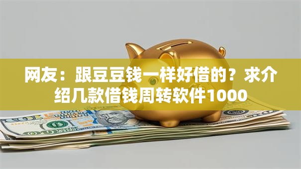 网友：跟豆豆钱一样好借的？求介绍几款借钱周转软件1000
