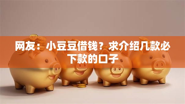 网友：小豆豆借钱？求介绍几款必下款的口子
