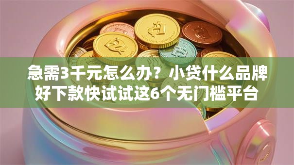 急需3千元怎么办？小贷什么品牌好下款快试试这6个无门槛平台