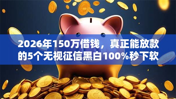 2026年150万借钱，真正能放款的5个无视征信黑白100%秒下软件推荐