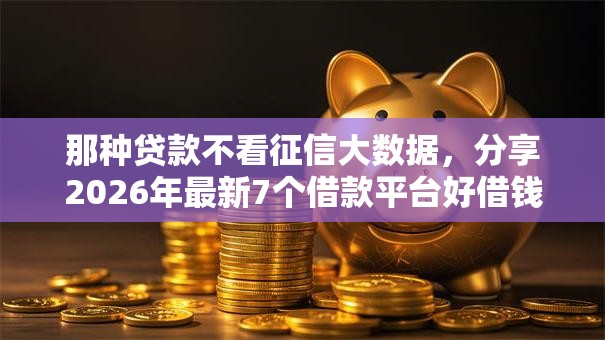 那种贷款不看征信大数据，分享2026年最新7个借款平台好借钱又快
