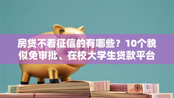 房贷不看征信的有哪些？10个貌似免审批、在校大学生贷款平台合集