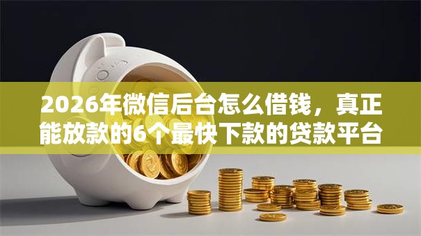2026年微信后台怎么借钱，真正能放款的6个最快下款的贷款平台推荐