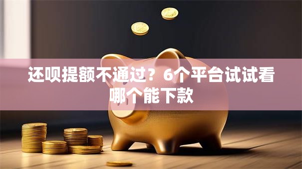 还呗提额不通过？6个平台试试看哪个能下款