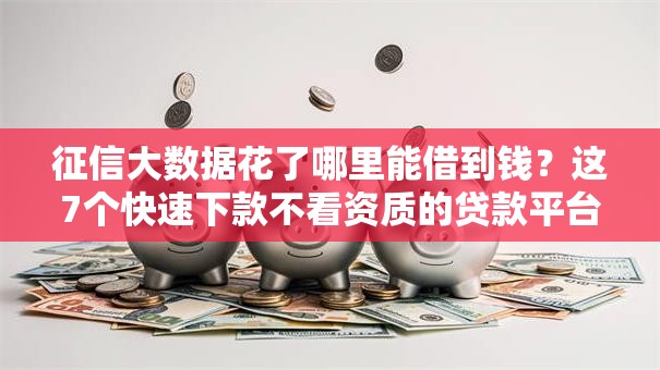 征信大数据花了哪里能借到钱?这7个快速下款不看资质的贷款平台平台值得一试 征信大数据花了哪里能借到钱?这7个快速下款不看资质的贷款平台平台值得一试