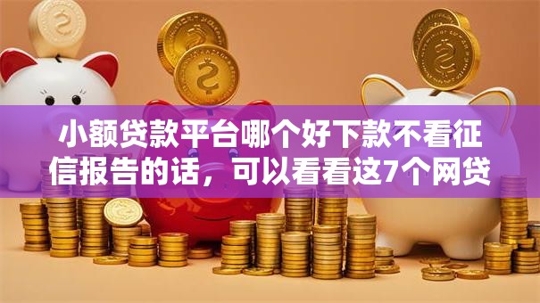 小额贷款平台哪个好下款不看征信报告的话,可以看看这7个网贷平台借钱容易又安全 小额贷款平台哪个好下款不看征信报告的话,可以看看这7个网贷平台借钱容易又安全