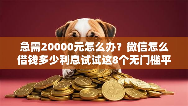 急需20000元怎么办？微信怎么借钱多少利息试试这8个无门槛平台