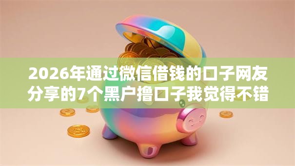 2026年通过微信借钱的口子网友分享的7个黑户撸口子我觉得不错！
