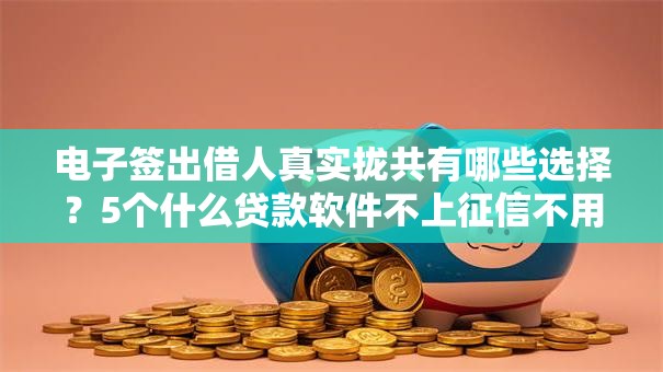 电子签出借人真实拢共有哪些选择？5个什么贷款软件不上征信不用还详解