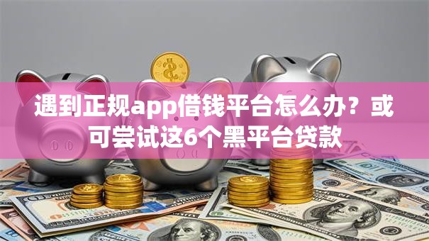 遇到正规app借钱平台怎么办？或可尝试这6个黑平台贷款