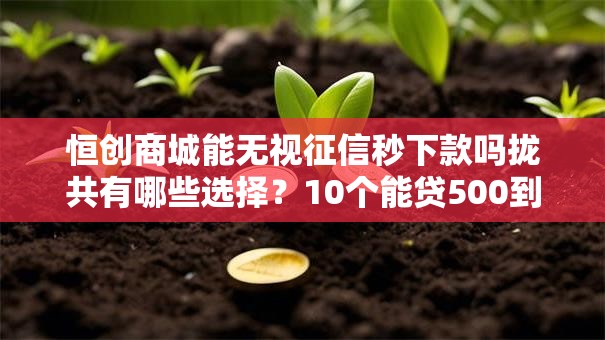 恒创商城能无视征信秒下款吗拢共有哪些选择?10个能贷500到1000的贷款软件详解 恒创商城能无视征信秒下款吗拢共有哪些选择?10个能贷500到1000的贷款软件详解
