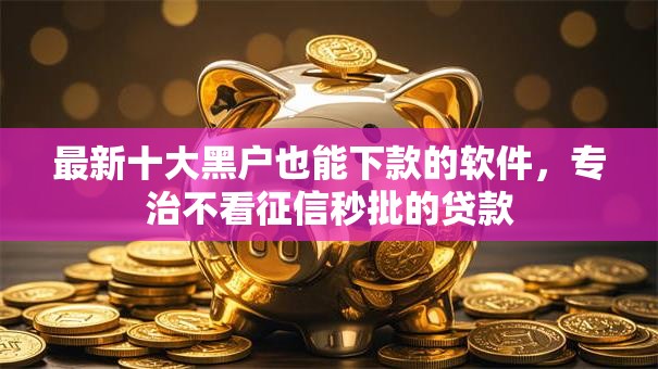 最新十大黑户也能下款的软件，专治不看征信秒批的贷款