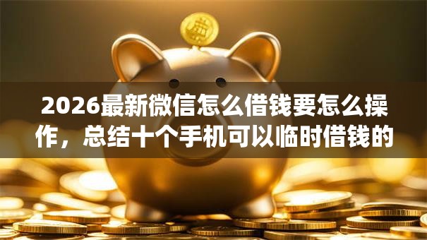 2026最新微信怎么借钱要怎么操作,总结十个手机可以临时借钱的app! 2026最新微信怎么借钱要怎么操作,总结十个手机可以临时借钱的app!