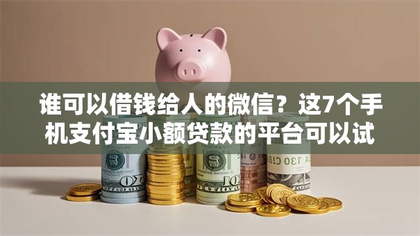 谁可以借钱给人的微信？这7个手机支付宝小额贷款的平台可以试试