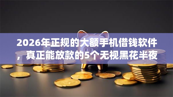 2026年正规的大额手机借钱软件，真正能放款的5个无视黑花半夜下款的网贷app推荐