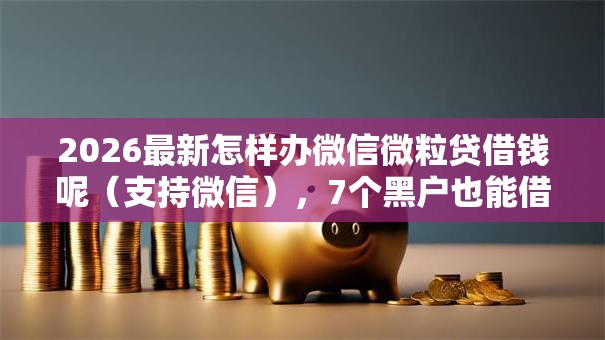 2026最新怎样办微信微粒贷借钱呢（支持微信），7个黑户也能借款的口子无私分享