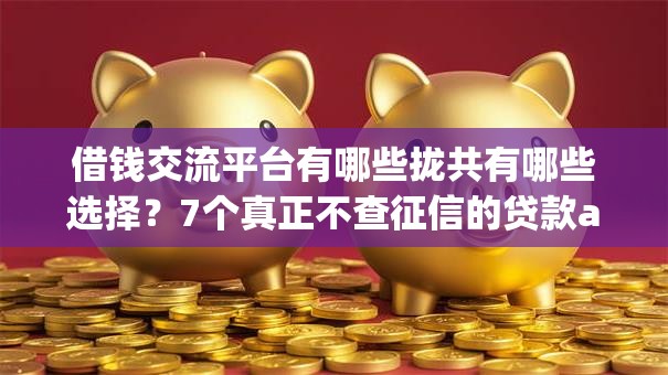 借钱交流平台有哪些拢共有哪些选择？7个真正不查征信的贷款app详解