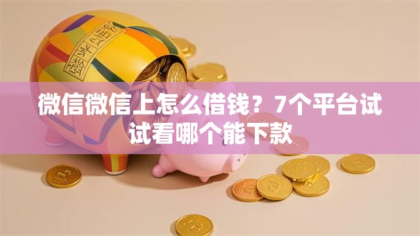 微信微信上怎么借钱？7个平台试试看哪个能下款