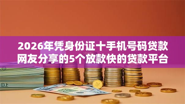 2026年凭身份证十手机号码贷款网友分享的5个放款快的贷款平台我觉得不错！