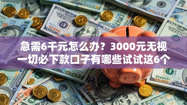 急需6千元怎么办?3000元无视一切必下款口子有哪些试试这6个无门槛平台 急需6千元怎么办?3000元无视一切必下款口子有哪些试试这6个无门槛平台
