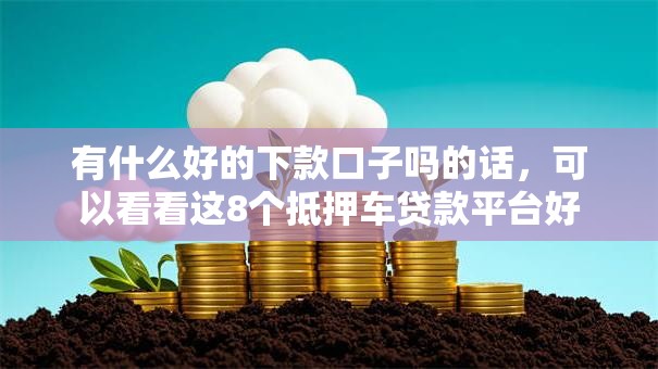 有什么好的下款口子吗的话,可以看看这8个抵押车贷款平台好 有什么好的下款口子吗的话,可以看看这8个抵押车贷款平台好