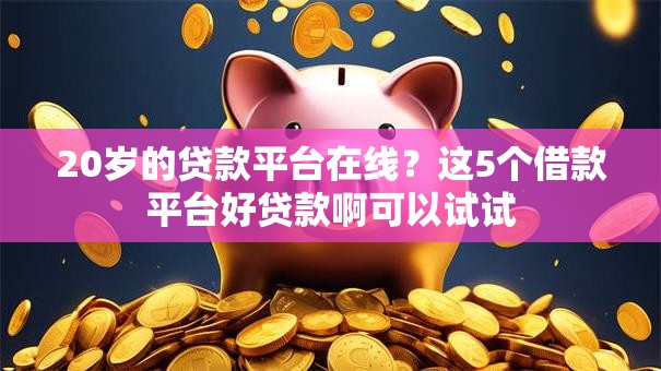 20岁的贷款平台在线？这5个借款平台好贷款啊可以试试