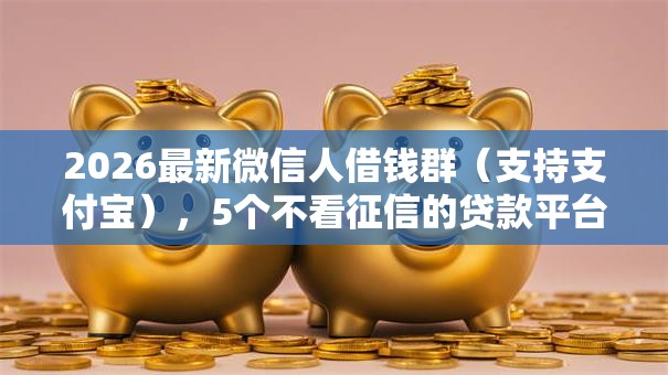 2026最新微信人借钱群（支持支付宝），5个不看征信的贷款平台无私分享