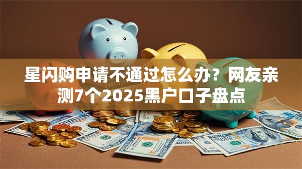 星闪购申请不通过怎么办？网友亲测7个2025黑户口子盘点