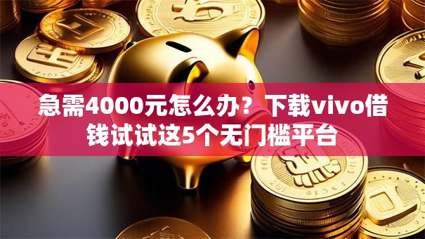 急需4000元怎么办？下载vivo借钱试试这5个无门槛平台