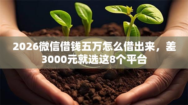 2026微信借钱五万怎么借出来，差3000元就选这8个平台